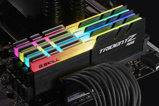 G.Skill Trident Z RGB DDR4 32GB RAM με 4x8GB Modules και Ταχύτητα 3200 για Desktop