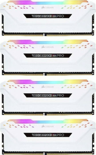Corsair Vengeance Rgb Pro White DDR4 32GB RAM με 4x8GB Modules και Ταχύτητα 3200 για Desktop