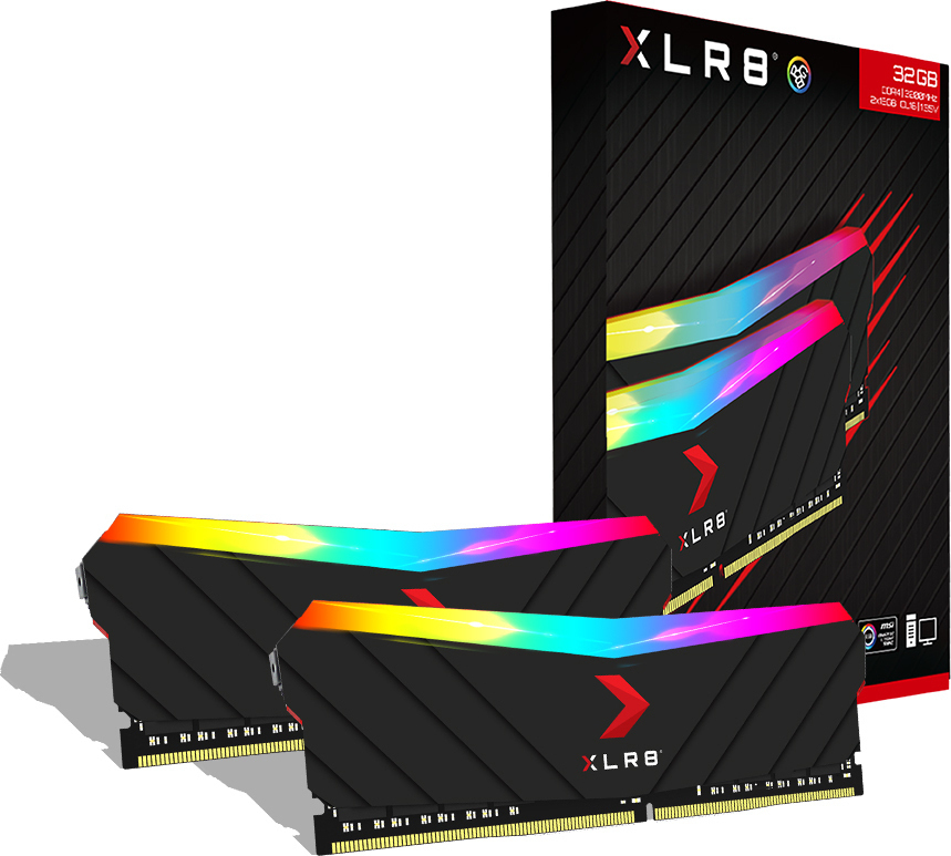 PNY XLR8 16GB DDR4 RAM cu 2 module (2x8GB) și Viteză 3200 pentru