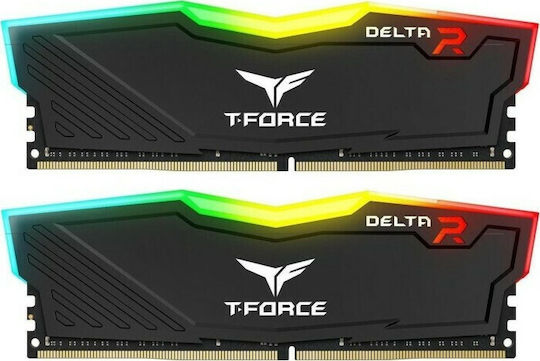 TeamGroup T-Force Delta RGB DDR4 32GB RAM με 2x16GB Modules και Ταχύτητα 3600 για Desktop