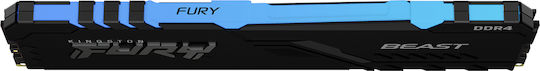 Kingston Fury Beast RGB 16GB DDR4 RAM с 2 модула (2x8GB) и Скорост 3200 за Настолен Компютър