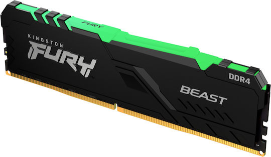 Kingston Fury Beast RGB 16GB DDR4 RAM с 2 модула (2x8GB) и Скорост 3200 за Настолен Компютър