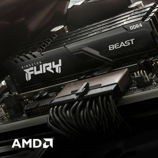 Kingston Fury Beast 32GB DDR4 RAM cu Viteză 3600 pentru Desktop