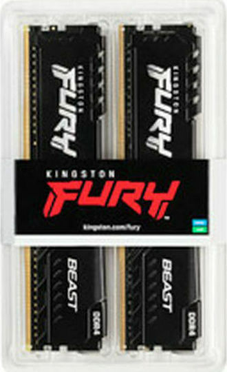Kingston Fury Beast 32GB DDR4 RAM cu 2 module (2x16GB) și Viteză