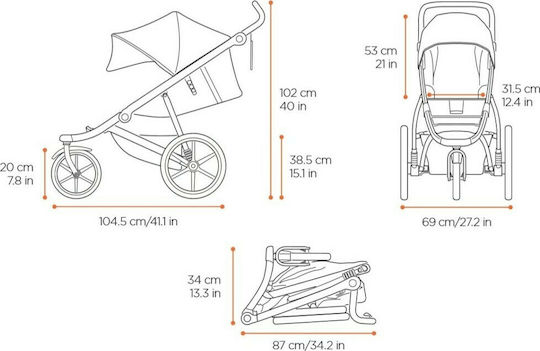 Thule Urban Glide 2 Kinderwagen geeignet ab 6+ Monate Hellblau 11,5kg