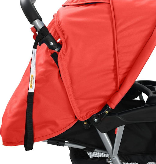 vidaXL Cărucior dublu Potrivit de la 6+ Luni Red & Black