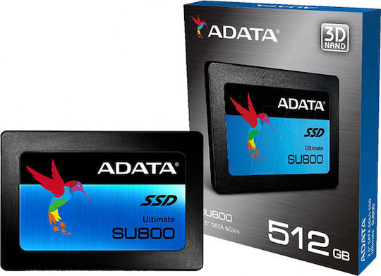 Adata Ultimate SU800 3D SSD 512GB Тип 2.5'' със Свързване SATA III ASU800SS-512GT-C