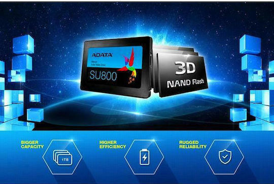 Adata Ultimate SU800 SSD 1TB τύπου 2.5'' με σύνδεση SATA III ASU800SS-1TT-C