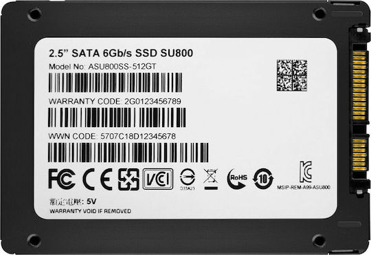 Adata Ultimate SU800 SSD 1TB τύπου 2.5'' με σύνδεση SATA III ASU800SS-1TT-C