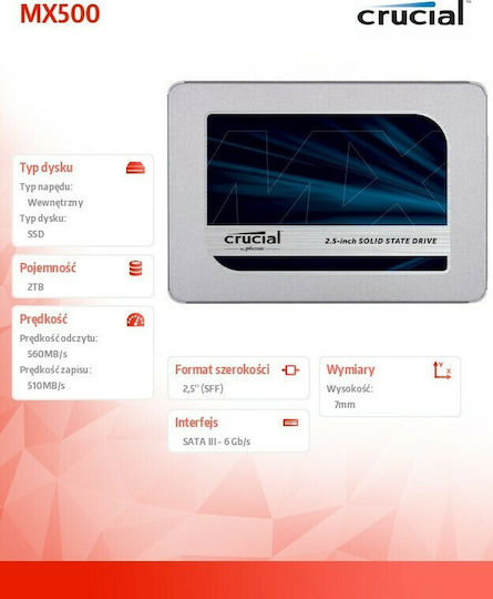 Crucial MX500 SSD 2TB 2.5'' SATA III CT2000MX500SSD1 | Skroutz Romania Crucial MX500 SSD 2TB 2.5'' SATA III CT2000MX500SSD1 | Skroutz Romania