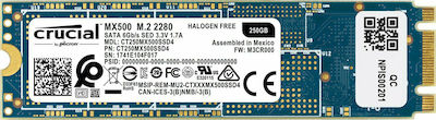 Crucial MX500 SSD 250GB τύπου M.2 με σύνδεση SATA III CT250MX500SSD4