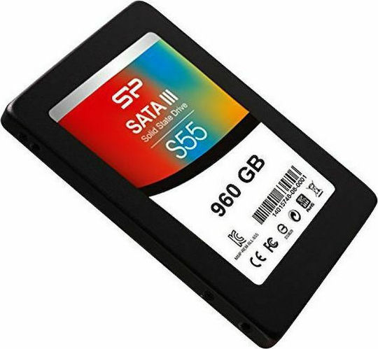 Silicon Power Slim S55 SSD 960GB τύπου 2.5'' με σύνδεση SATA III SP960GBSS3S55S25