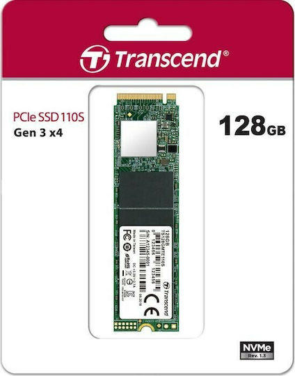 Transcend 110S SSD 128GB τύπου M.2 με σύνδεση PCI Express 3.0 TS128GMTE110S