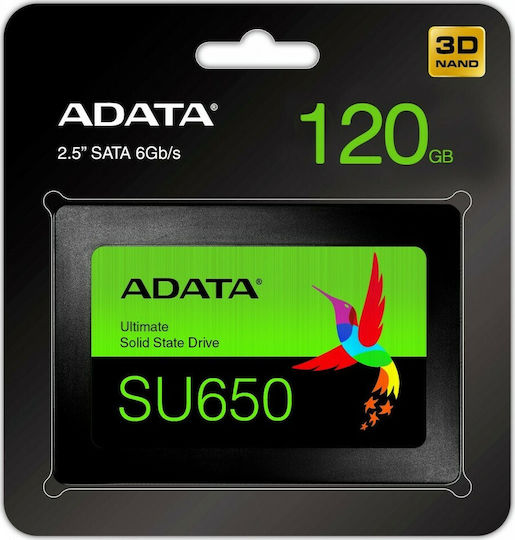 Adata Ultimate SU650 3D NAND SSD 120GB τύπου 2.5'' με σύνδεση SATA III ASU650SS-120GT-R