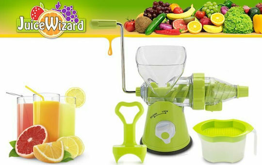 Juice Wizard Стискачка Нар с Резервоар от Пластмаса в Зелен Цвят