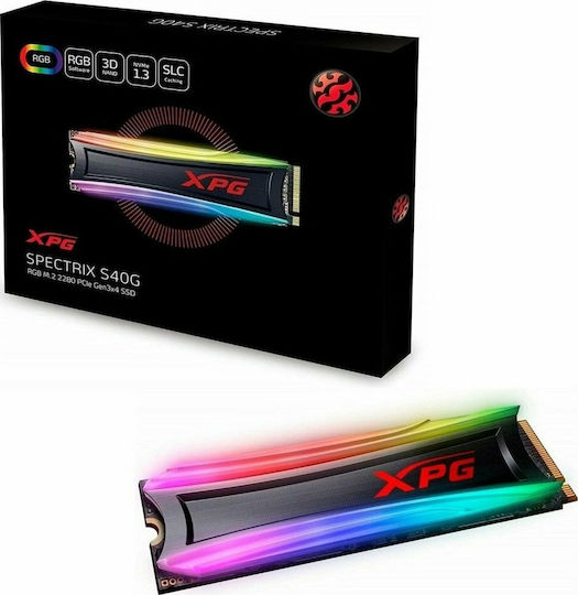Adata XPG Spectrix S40G RGB SSD 1TB M.2 Type with PCI Express 3.0 Communication Protocol and Heatsink PH-AS40G-1TT-C