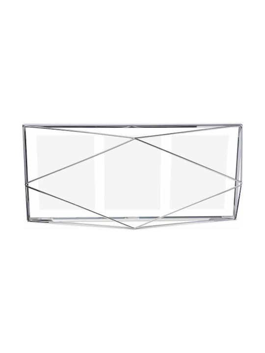 Umbra Prisma Wall-Mounted Multi Metallic 3-Photo Frame With Silver Chrome Frame