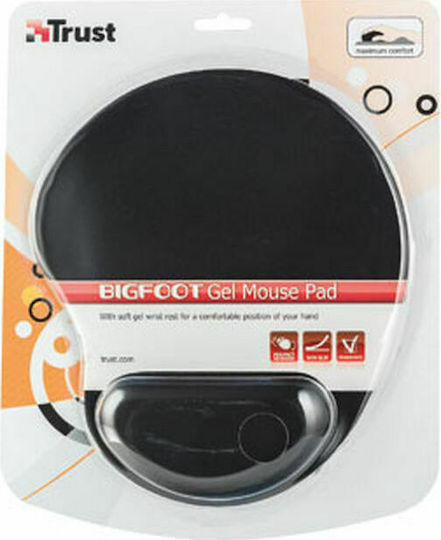 Trust Bigfoot Gel Mouse Pad 236mm with Wrist Support Black 16977