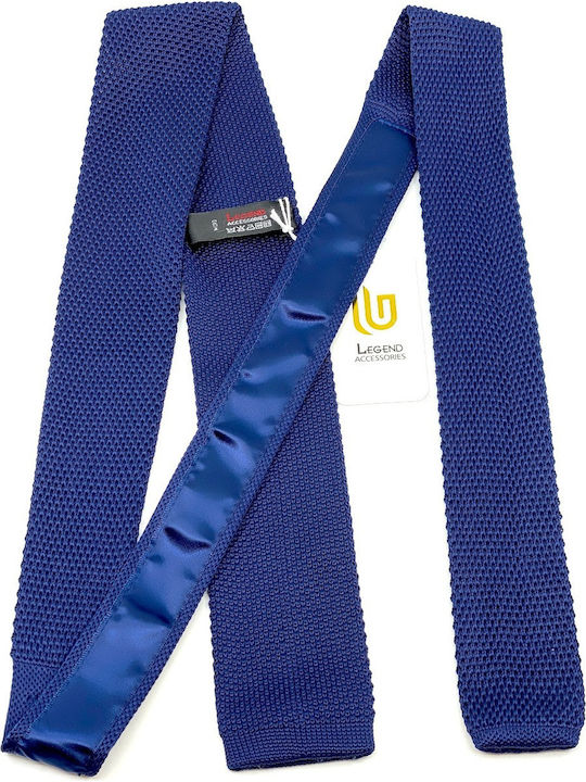 Legend Accessories Ανδρική Γραβάτα Πλεκτή Μονόχρωμη σε Navy Μπλε Χρώμα