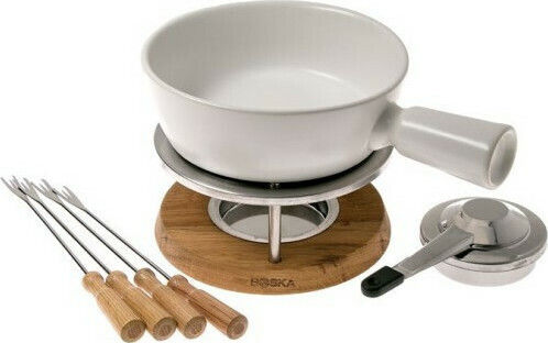 Boska Holland Porcelain Fondue Pot with Tea Light for 4 Persons White 29x22.5x19cm