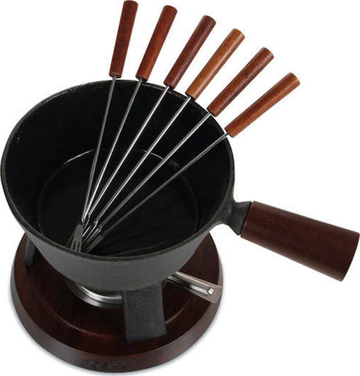 Boska Holland Pro Cast Iron Fondue Pot with Tea Light for 6 Persons Black 27x20x17.5cm