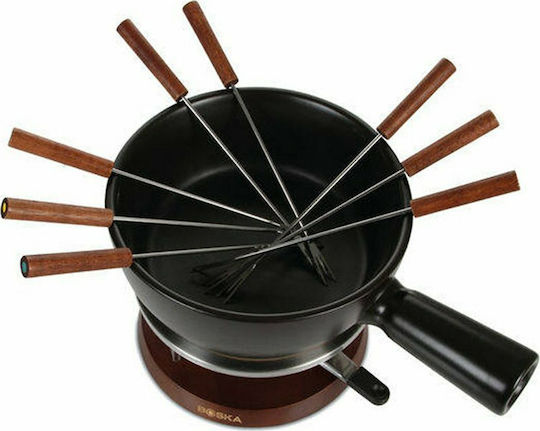 Boska Holland Nero XL Porcelain Fondue Pot with Tea Light for 8 Persons Black 28.5x21x20cm Boska Holland Nero XL Porcelain Fondue Pot with Tea Light for 8 Persons Black 28.5x21x20cm
