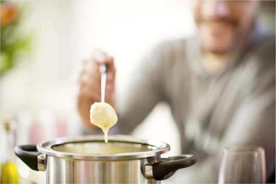 Russell Hobbs Fiesta Electric Stainless Steel Fondue Pot for 6 Persons Silver 1200W