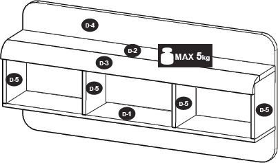Wall Shelf Walnut 120x25x56cm