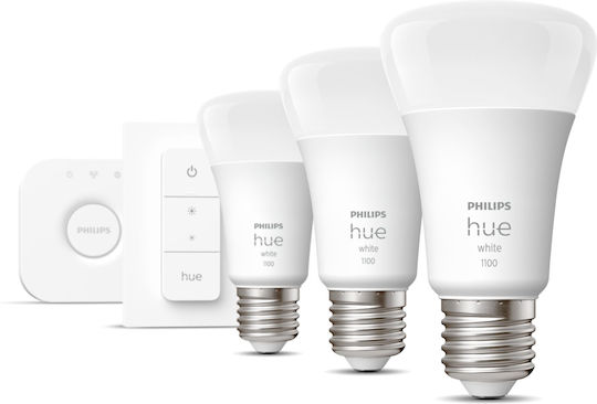 Philips Smart LED Bulbs 9.5W for Socket E27 and Shape A60 Warm White 1055lm Dimmable 3pcs