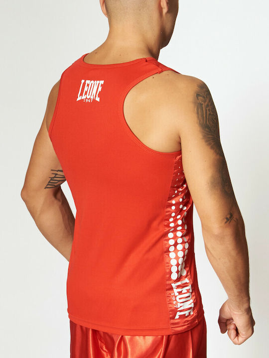 Leone Boxing Singlet AB726 Ανδρική Αμάνικη Μπλούζα Κόκκινη για Boxing Κόκκινη