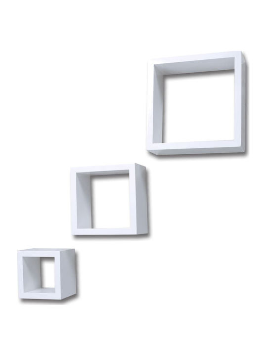 Shelves Wall White 3pcs 23x23x10cm