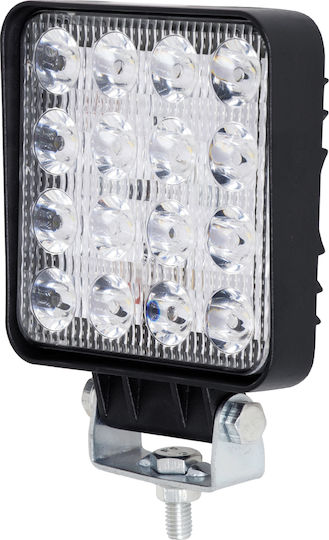 GloboStar PRO Series Squareς Waterproof Headlights Car LED Universal 10 - 30V 48W 10.8cm with White Lighting 1pcs