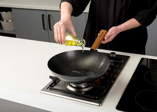 Nava Cantonese Wok aus Edelstahl mit Antihaftbeschichtung 28cm