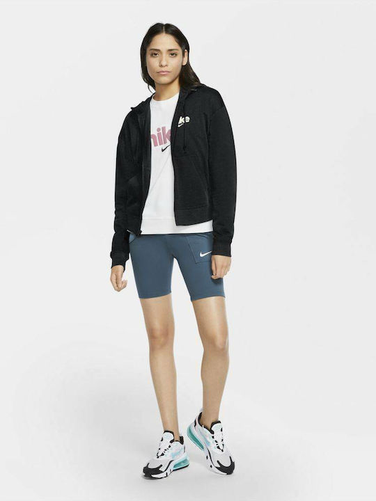 Sportswear Damen Sweatshirtjacke Kapuzen Schwarz