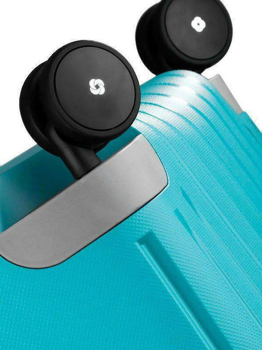 Samsonite S'cure Cabin Hard Suitcase Turquoise with 4 Wheels Height 55cm