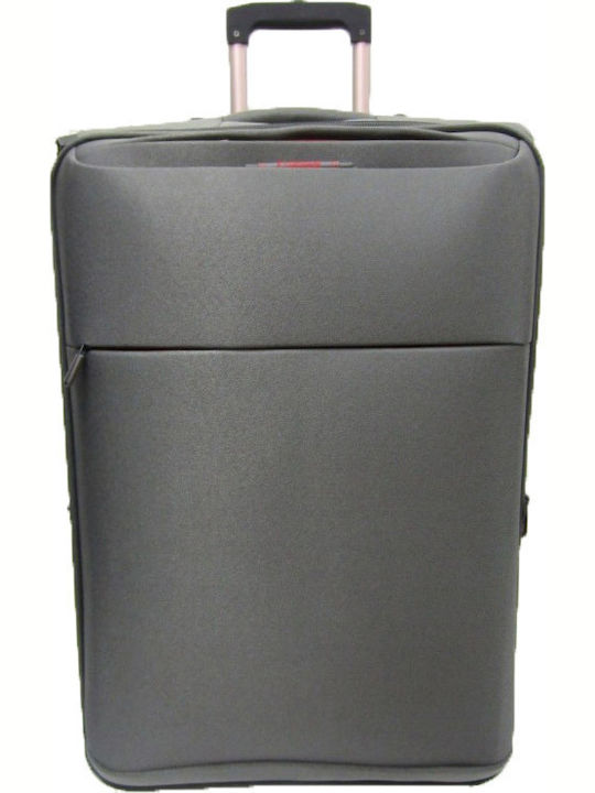 Diplomat Large Fabric Blue Travel Suitcase With 2 Wheels Height 75cm The Athens Collection