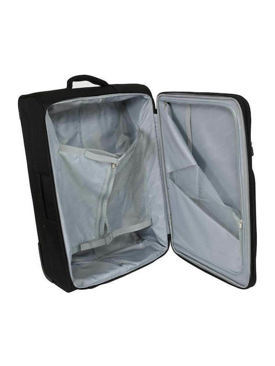 Diplomat Valiză De Călătorie Medie Colecția Veneția Din Material Textil Neagră Cu 2 Roți Înălțime 68 Cm