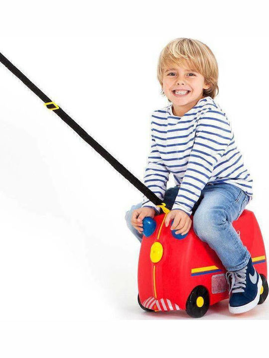 Trunki Frank the Fire Truck Παιδική Βαλίτσα Ταξιδίου Καμπίνας Σκληρή Κόκκινη με 4 Ρόδες Ύψους 31εκ.