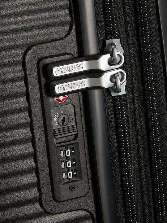American Tourister Soundbox Spinner Expandable Medium Hard Travel Suitcase Black with 4 Wheels Height 67cm