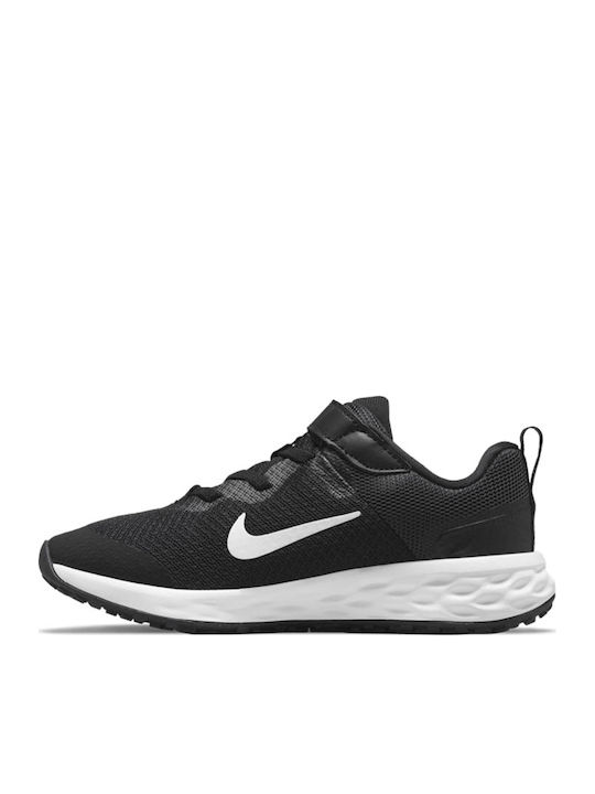 Revolution Revolution 6 Kids Sports Shoes Running with Hoop & Loop Closure Black / White / Dk Smoke Grey