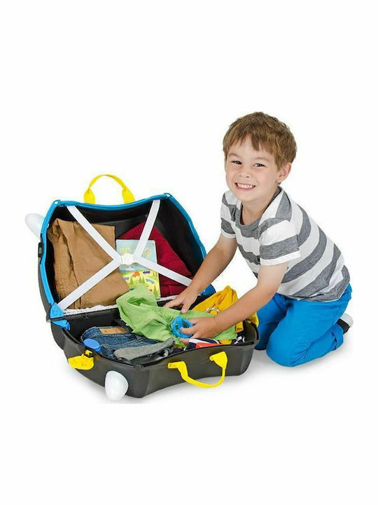 Trunki Pedro Pirate Детски Куфар За Пътуване Кабинен Твърд Черен С 4 Колела Височина 31см