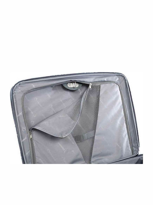 Diplomat Medium The Athens Collection Medium Fabric Travel Suitcase Blue with 2 Wheels Height 64cm