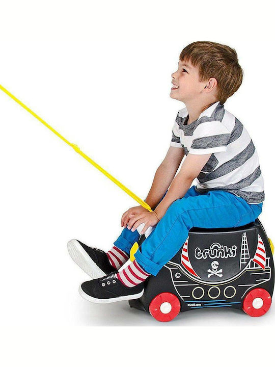 Trunki Pedro Pirate Детски Куфар За Пътуване Кабинен Твърд Черен С 4 Колела Височина 31см