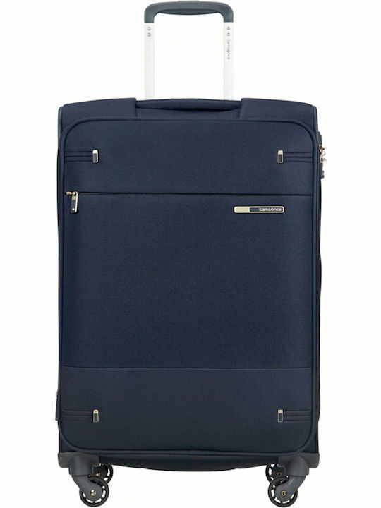 Samsonite Base Boost Spinner Mittlere Stoffkoffer Blau mit 4 Rädern Höhe 66cm