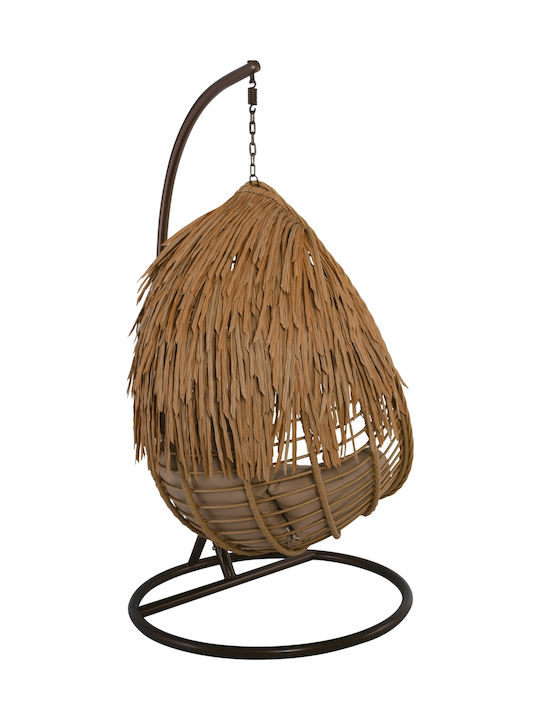 Salsa Tropic Leagăn cu bază și pernă Rattan Natural L105xL105xH197cm