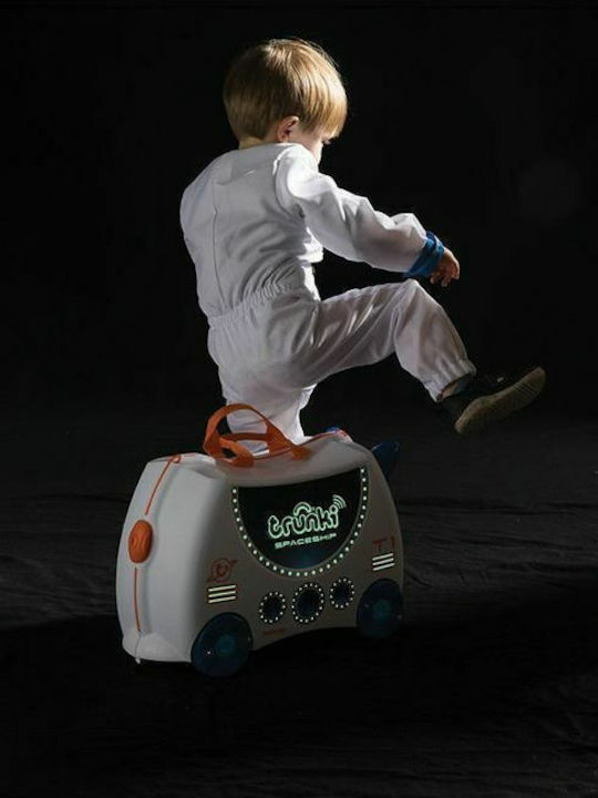 Trunki Skye Spaceship Детска Куфара За Пътуване Кабинен Твърд Бяла С 4 Колела Височина 31см