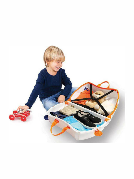 Trunki Skye Spaceship Детска Куфара За Пътуване Кабинен Твърд Бяла С 4 Колела Височина 31см