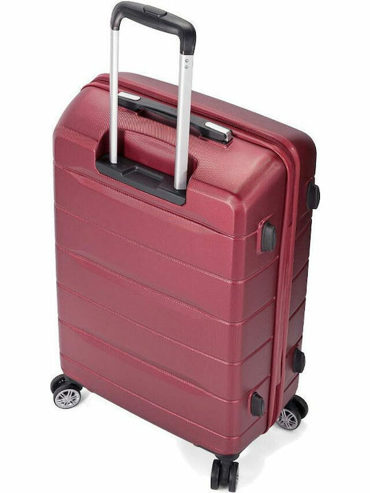 Benzi Cabin Travel Suitcase Hard Burgundy with 4 Wheels Height 55cm