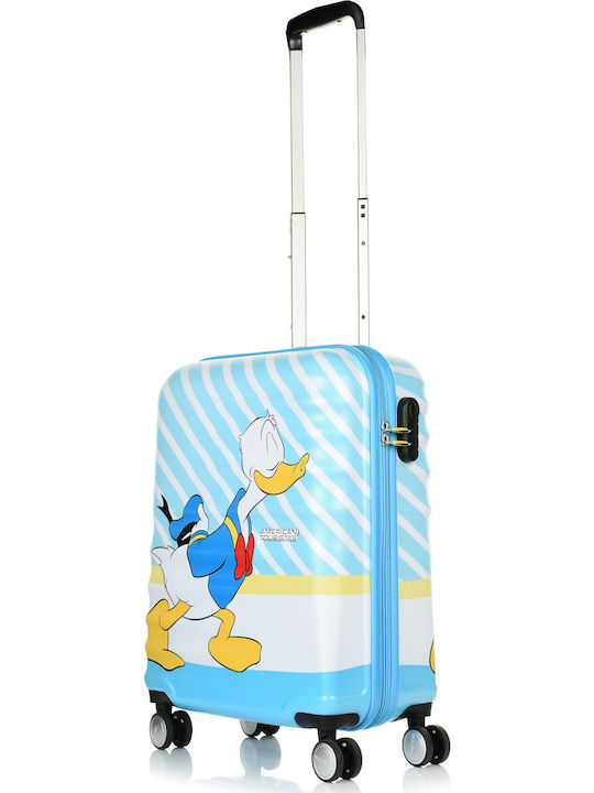 American Tourister Wavebreaker Disney Kids Cabin Hard Suitcase Light Blue with 4 Wheels Height 55cm