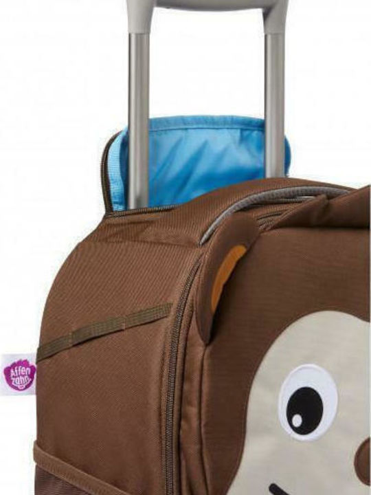 Affenzahn Monkey Valiză De Călătorie Pentru Copii De Cabină Din Material Textil Maro Cu 2 Roți Înălțime 40 Cm
